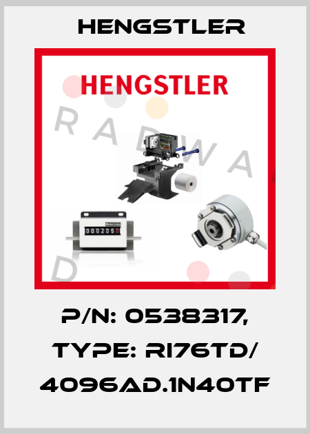 p/n: 0538317, Type: RI76TD/ 4096AD.1N40TF Hengstler