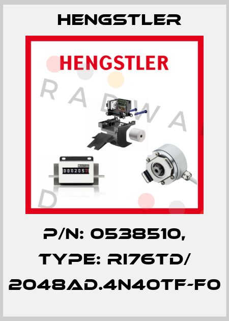 p/n: 0538510, Type: RI76TD/ 2048AD.4N40TF-F0 Hengstler