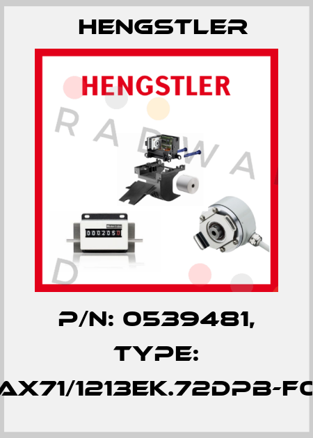 p/n: 0539481, Type: AX71/1213EK.72DPB-F0 Hengstler