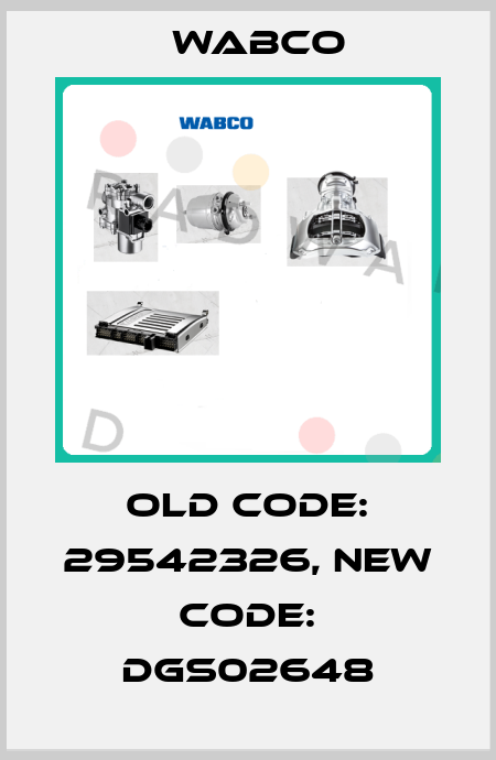 old code: 29542326, new code: DGS02648 Wabco