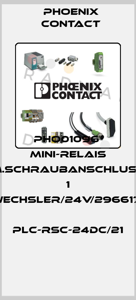 PHO01096  Mini-Relais m.Schraubanschluss  1 Wechsler/24V/2966171  PLC-RSC-24DC/21  Phoenix Contact