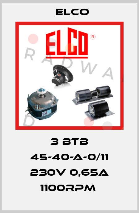 3 BTB 45-40-A-0/11 230V 0,65A 1100RPM  Elco