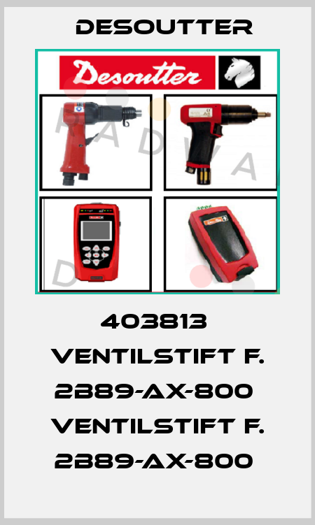 403813  VENTILSTIFT F. 2B89-AX-800  VENTILSTIFT F. 2B89-AX-800  Desoutter