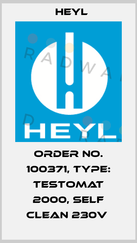 Order No. 100371, Type: Testomat 2000, self clean 230V  Heyl