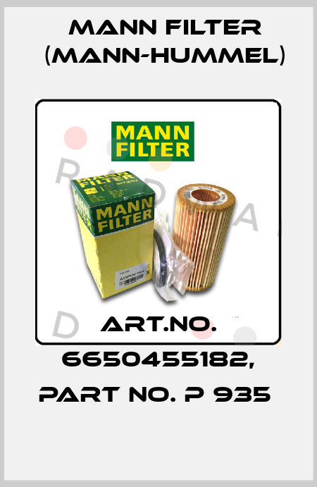 Art.No. 6650455182, Part No. P 935  Mann Filter (Mann-Hummel)