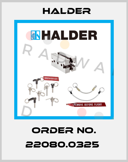 Order No. 22080.0325  Halder