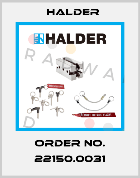 Order No. 22150.0031 Halder