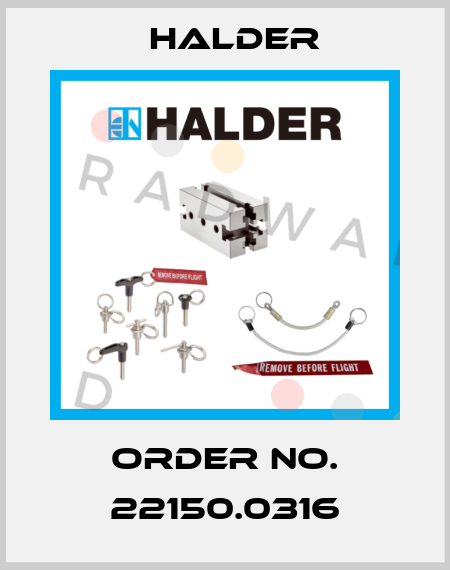 Order No. 22150.0316 Halder