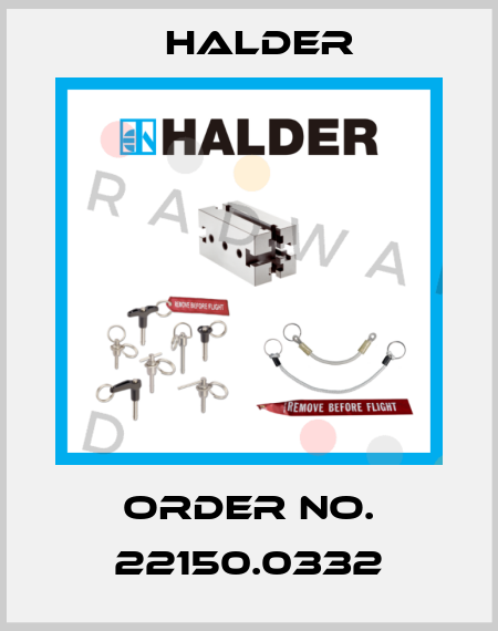Order No. 22150.0332 Halder