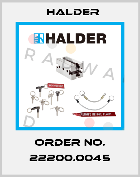 Order No. 22200.0045 Halder