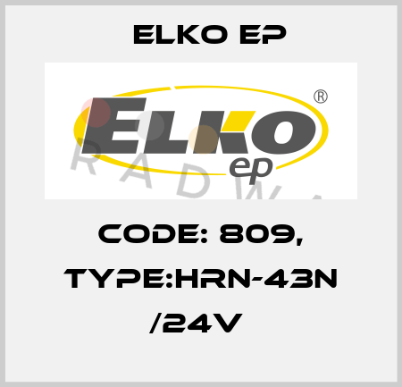 Code: 809, Type:HRN-43N /24V  Elko EP