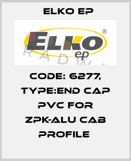 Code: 6277, Type:end cap PVC for ZPK-ALU CAB profile  Elko EP
