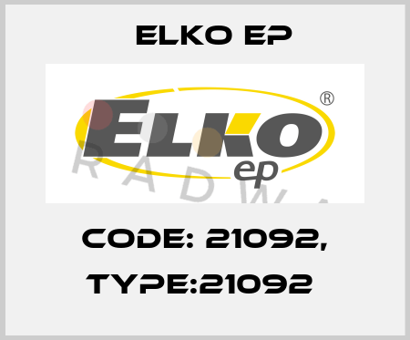 Code: 21092, Type:21092  Elko EP
