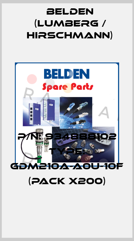 P/N: 934888102 Type: GDM210A-A0U-10F (pack x200) Belden (Lumberg / Hirschmann)