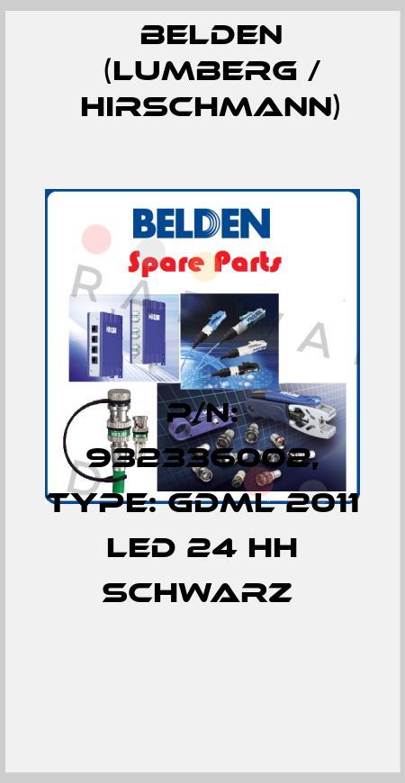 P/N: 932336002, Type: GDML 2011 LED 24 HH schwarz  Belden (Lumberg / Hirschmann)