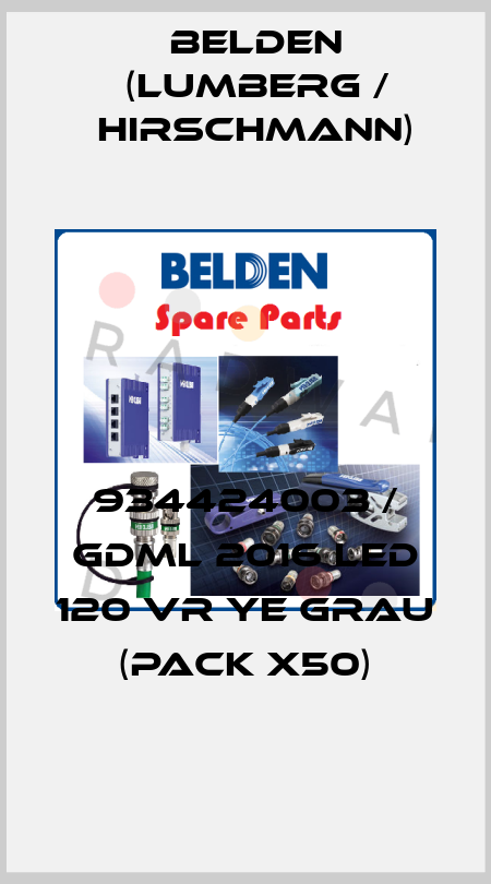 934424003 / GDML 2016 LED 120 VR YE grau (pack x50) Belden (Lumberg / Hirschmann)