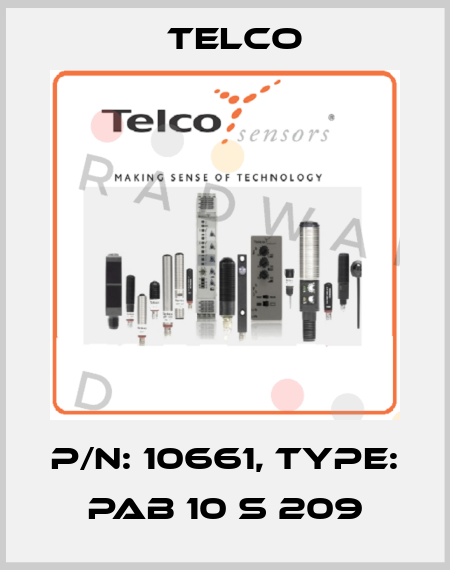 p/n: 10661, Type: PAB 10 S 209 Telco