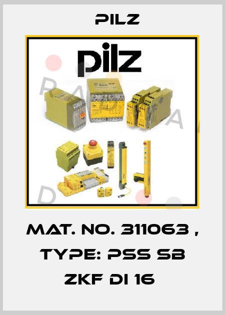 Mat. No. 311063 , Type: PSS SB ZKF DI 16  Pilz