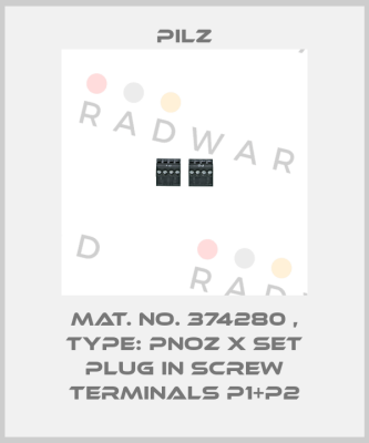 Mat. No. 374280 , Type: PNOZ X Set plug in screw terminals P1+P2 Pilz