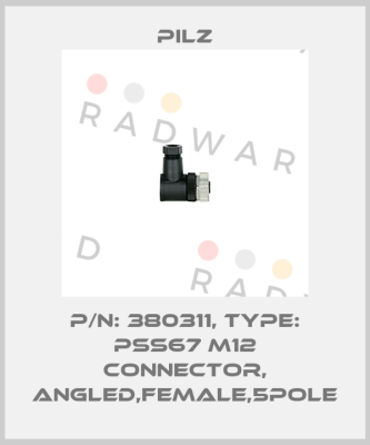 p/n: 380311, Type: PSS67 M12 connector, angled,female,5pole Pilz