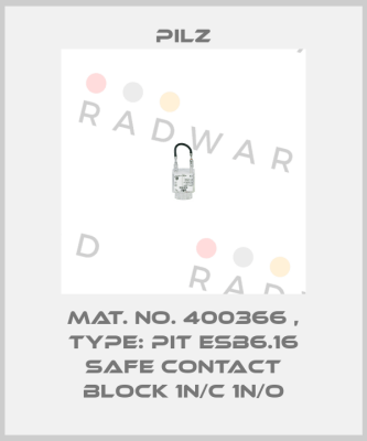 Mat. No. 400366 , Type: PIT esb6.16 safe contact block 1n/c 1n/o Pilz