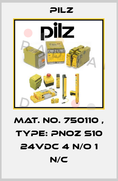 Mat. No. 750110 , Type: PNOZ s10 24VDC 4 n/o 1 n/c Pilz