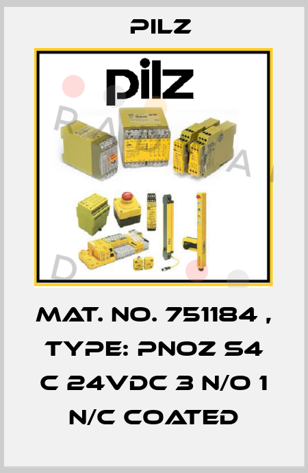 Mat. No. 751184 , Type: PNOZ s4 C 24VDC 3 n/o 1 n/c coated Pilz