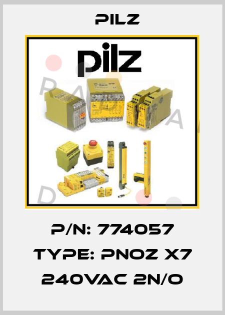 P/N: 774057 Type: PNOZ X7 240VAC 2n/o Pilz