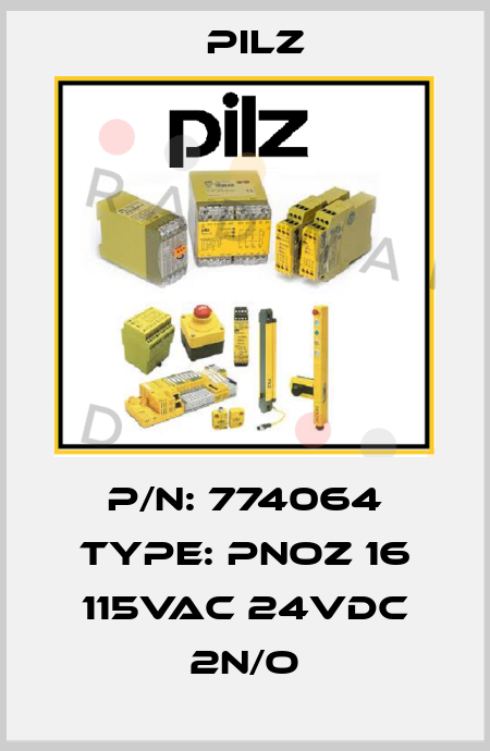 P/N: 774064 Type: PNOZ 16 115VAC 24VDC 2n/o Pilz