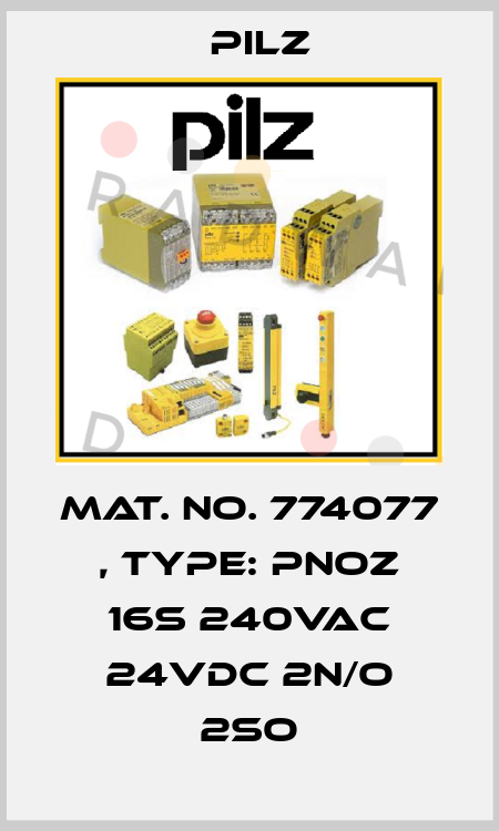 Mat. No. 774077 , Type: PNOZ 16S 240VAC 24VDC 2n/o 2so Pilz