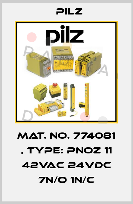 Mat. No. 774081 , Type: PNOZ 11 42VAC 24VDC 7n/o 1n/c Pilz