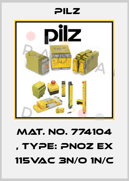 Mat. No. 774104 , Type: PNOZ EX 115VAC 3n/o 1n/c Pilz