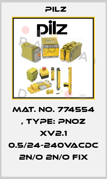 Mat. No. 774554 , Type: PNOZ XV2.1 0.5/24-240VACDC 2n/o 2n/o fix Pilz