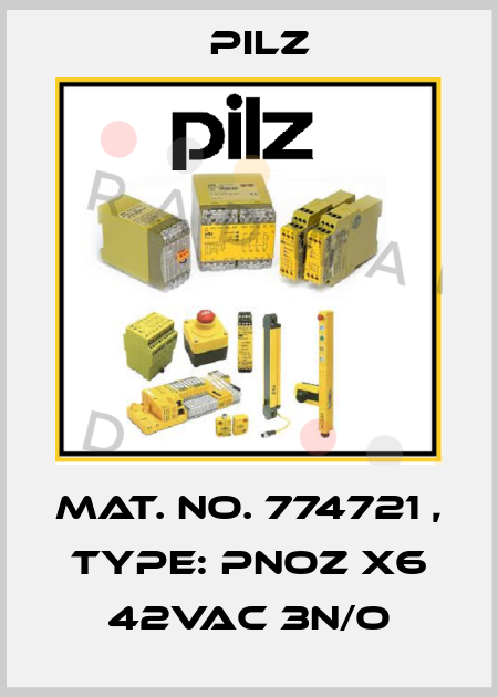 Mat. No. 774721 , Type: PNOZ X6 42VAC 3n/o Pilz
