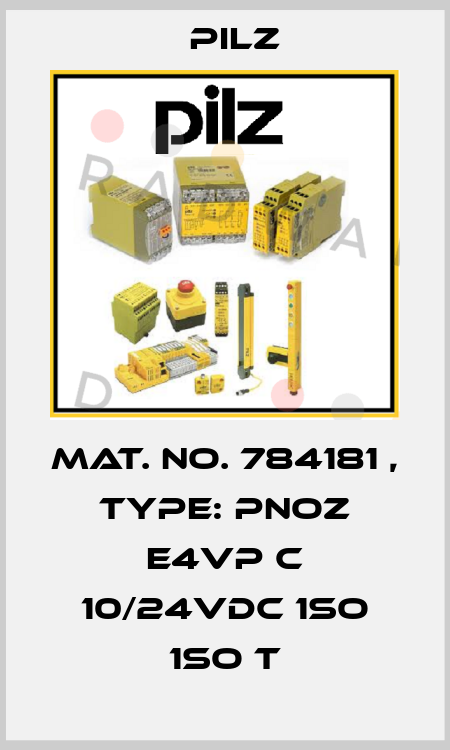Mat. No. 784181 , Type: PNOZ e4vp C 10/24VDC 1so 1so t Pilz
