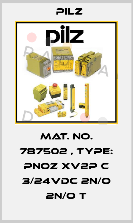 Mat. No. 787502 , Type: PNOZ XV2P C 3/24VDC 2n/o 2n/o t Pilz