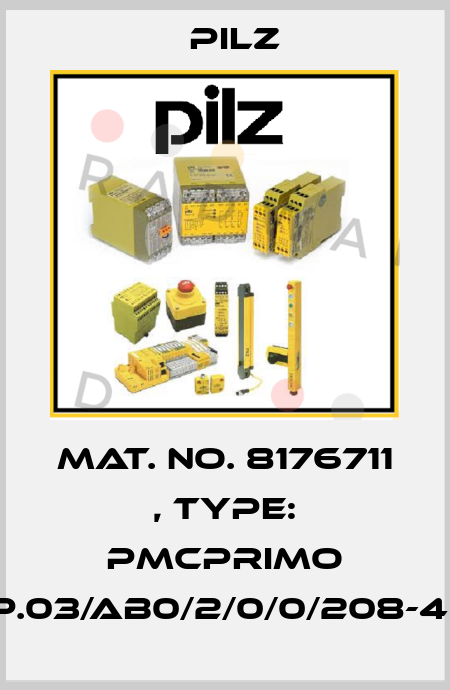Mat. No. 8176711 , Type: PMCprimo DriveP.03/AB0/2/0/0/208-480VAC Pilz