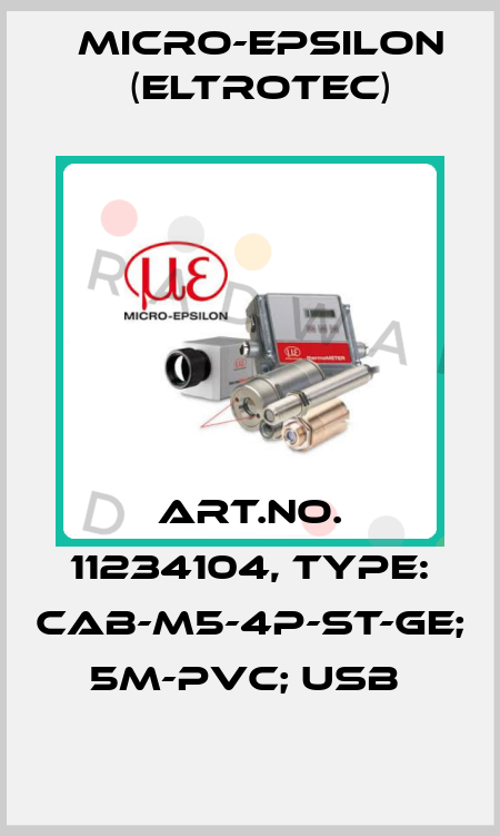 Art.No. 11234104, Type: CAB-M5-4P-St-ge; 5m-PVC; USB  Micro-Epsilon (Eltrotec)