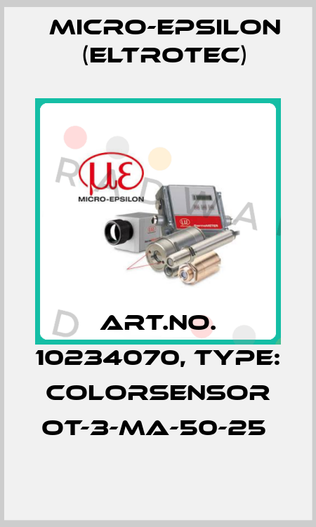 Art.No. 10234070, Type: colorSENSOR OT-3-MA-50-25  Micro-Epsilon (Eltrotec)
