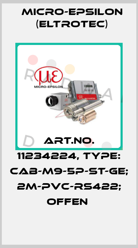 Art.No. 11234224, Type: CAB-M9-5P-St-ge; 2m-PVC-RS422; offen  Micro-Epsilon (Eltrotec)