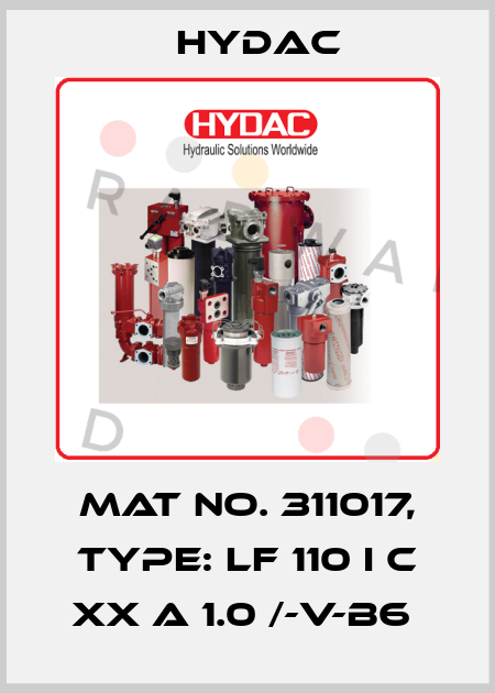 Mat No. 311017, Type: LF 110 I C XX A 1.0 /-V-B6  Hydac
