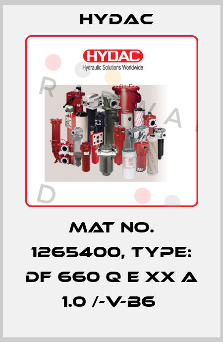 Mat No. 1265400, Type: DF 660 Q E XX A 1.0 /-V-B6  Hydac