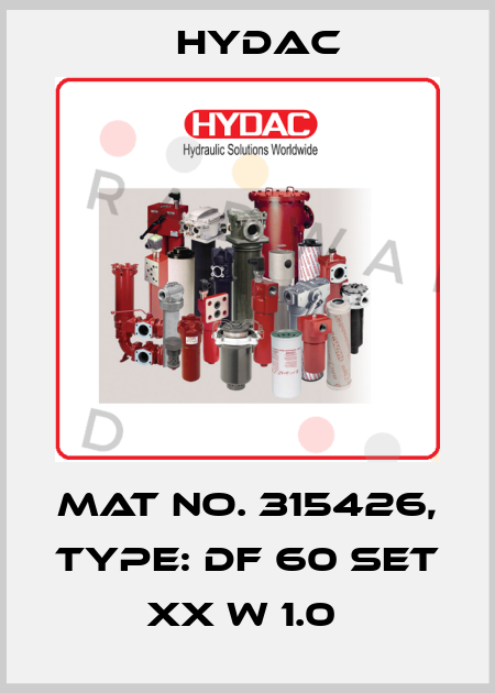 Mat No. 315426, Type: DF 60 SET XX W 1.0  Hydac
