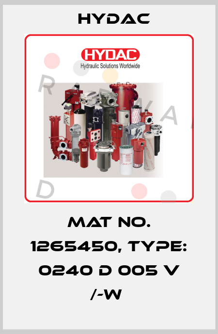 Mat No. 1265450, Type: 0240 D 005 V /-W  Hydac