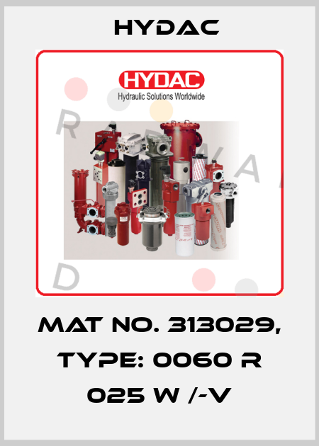 Mat No. 313029, Type: 0060 R 025 W /-V Hydac