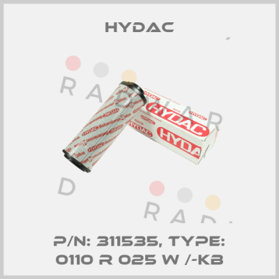 P/N: 311535, Type: 0110 R 025 W /-KB Hydac