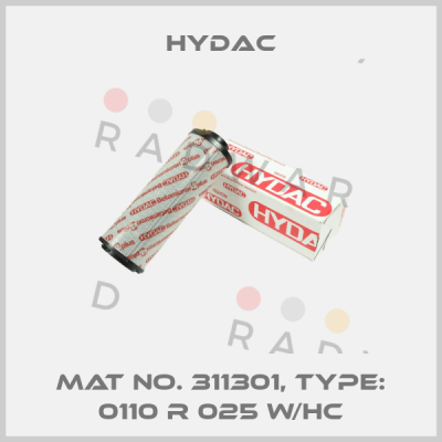 Mat No. 311301, Type: 0110 R 025 W/HC Hydac