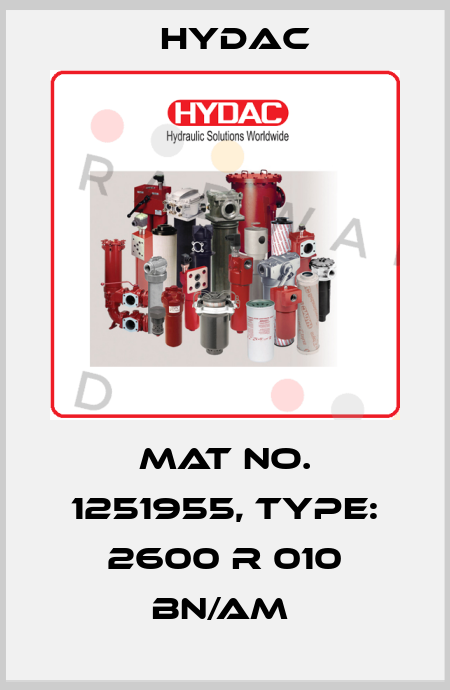 Mat No. 1251955, Type: 2600 R 010 BN/AM  Hydac