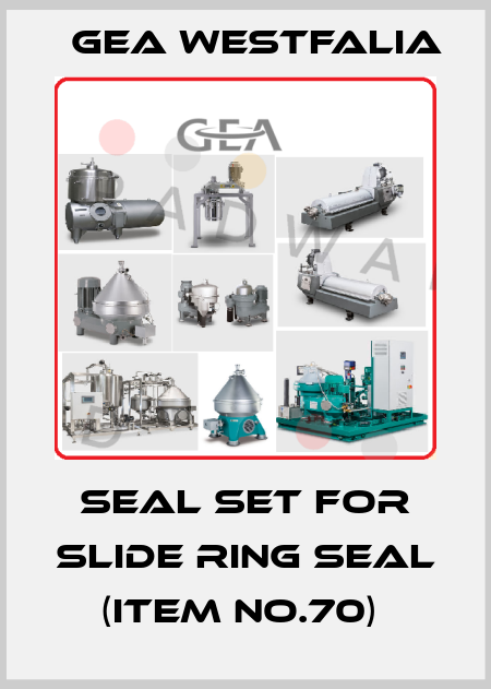 Seal Set For Slide Ring Seal (Item No.70)  Gea Westfalia