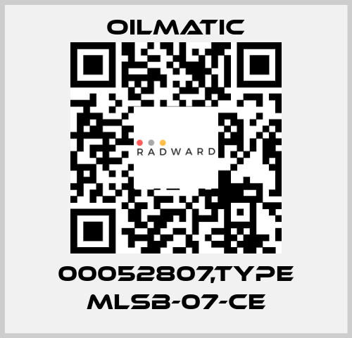 00052807,TYPE MLSB-07-CE OILMATIC